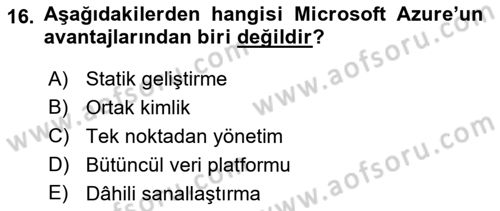 Web Yayıncılığı Araçları Dersi 2017 - 2018 Yılı 3 Ders Sınav Soruları 16. Soru