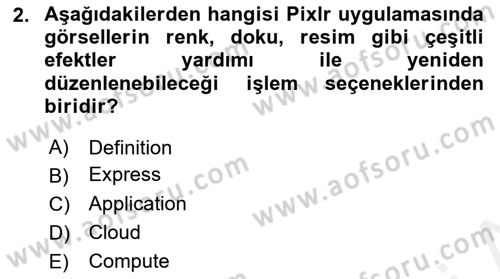 Web Yayıncılığı Araçları Dersi 2017 - 2018 Yılı 3 Ders Sınav Soruları 2. Soru