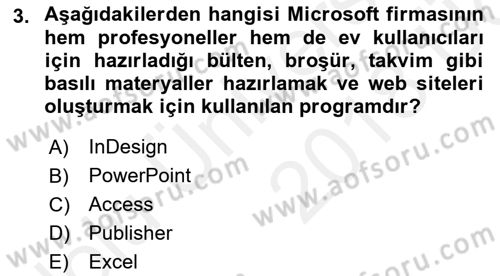 Web Yayıncılığı Araçları Dersi 2017 - 2018 Yılı 3 Ders Sınav Soruları 3. Soru