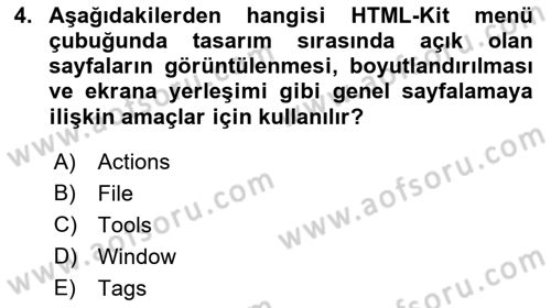 Web Yayıncılığı Araçları Dersi 2017 - 2018 Yılı 3 Ders Sınav Soruları 4. Soru