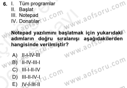 Web Yayıncılığı Araçları Dersi 2017 - 2018 Yılı 3 Ders Sınav Soruları 6. Soru