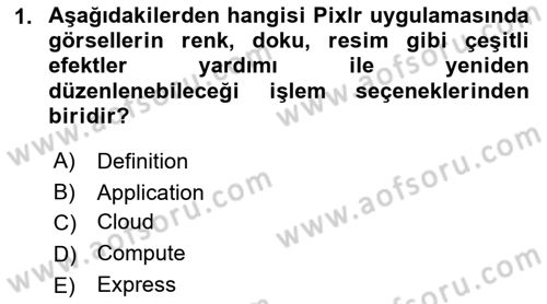 Web Yayıncılığı Araçları Dersi 2017 - 2018 Yılı (Vize) Ara Sınav Soruları 1. Soru