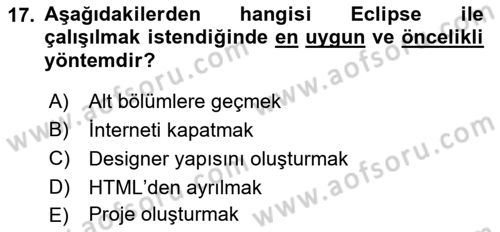 Web Yayıncılığı Araçları Dersi 2017 - 2018 Yılı (Vize) Ara Sınav Soruları 17. Soru