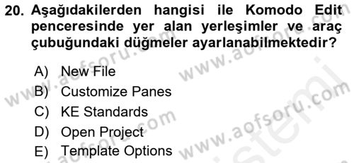 Web Yayıncılığı Araçları Dersi 2017 - 2018 Yılı (Vize) Ara Sınav Soruları 20. Soru