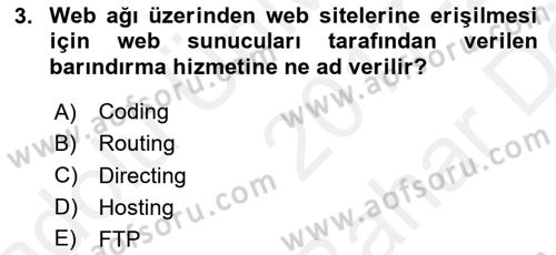 Web Yayıncılığı Araçları Dersi 2017 - 2018 Yılı (Vize) Ara Sınav Soruları 3. Soru