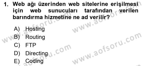 Web Yayıncılığı Araçları Dersi 2018 - 2019 Yılı 3 Ders Sınav Soruları 1. Soru