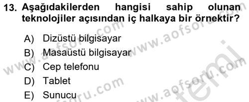 Web Yayıncılığı Araçları Dersi 2018 - 2019 Yılı 3 Ders Sınav Soruları 13. Soru