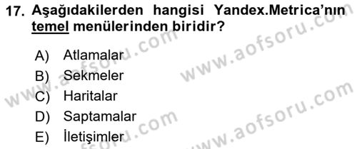 Web Yayıncılığı Araçları Dersi 2018 - 2019 Yılı 3 Ders Sınav Soruları 17. Soru