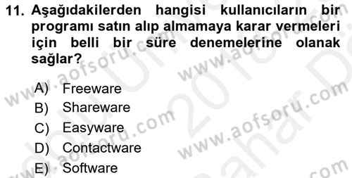 Web Yayıncılığı Araçları Dersi 2018 - 2019 Yılı (Vize) Ara Sınav Soruları 11. Soru