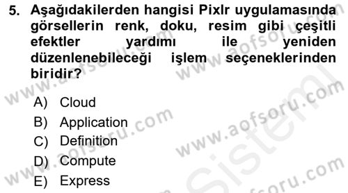 Web Yayıncılığı Araçları Dersi 2018 - 2019 Yılı (Vize) Ara Sınav Soruları 5. Soru