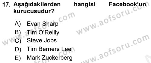 Web Yayıncılığı Araçları Dersi 2018 - 2019 Yılı (Final) Dönem Sonu Sınav Soruları 17. Soru