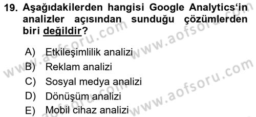 Web Yayıncılığı Araçları Dersi 2018 - 2019 Yılı (Final) Dönem Sonu Sınav Soruları 19. Soru