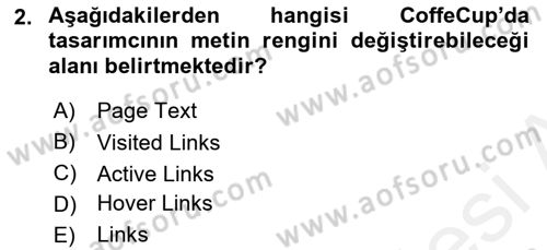 Web Yayıncılığı Araçları Dersi 2018 - 2019 Yılı (Final) Dönem Sonu Sınav Soruları 2. Soru