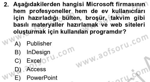 Web Yayıncılığı Araçları Dersi 2018 - 2019 Yılı Yaz Okulu Sınav Soruları 2. Soru
