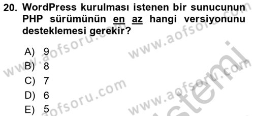 Web Yayıncılığı Araçları Dersi 2018 - 2019 Yılı Yaz Okulu Sınav Soruları 20. Soru