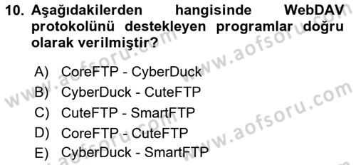 Web Yayıncılığı Araçları Dersi 2023 - 2024 Yılı (Vize) Ara Sınav Soruları 10. Soru