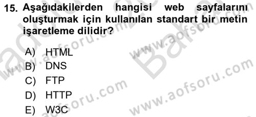 Web Yayıncılığı Araçları Dersi 2023 - 2024 Yılı (Vize) Ara Sınav Soruları 15. Soru