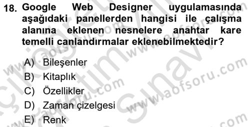 Web Yayıncılığı Araçları Dersi 2023 - 2024 Yılı (Vize) Ara Sınav Soruları 18. Soru