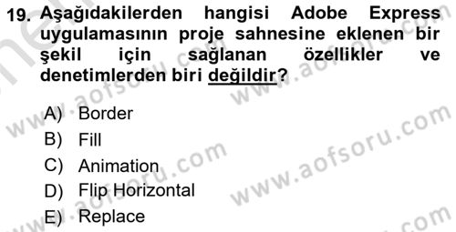 Web Yayıncılığı Araçları Dersi 2023 - 2024 Yılı (Vize) Ara Sınav Soruları 19. Soru