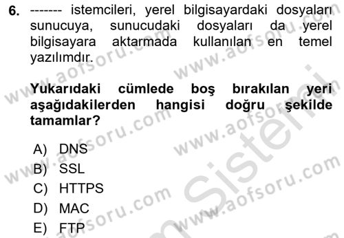 Web Yayıncılığı Araçları Dersi 2023 - 2024 Yılı (Vize) Ara Sınav Soruları 6. Soru