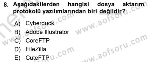 Web Yayıncılığı Araçları Dersi 2023 - 2024 Yılı (Vize) Ara Sınav Soruları 8. Soru