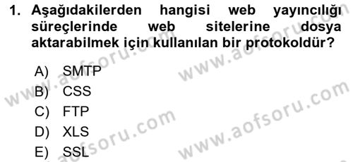 Web Yayıncılığı Araçları Dersi 2023 - 2024 Yılı (Final) Dönem Sonu Sınav Soruları 1. Soru