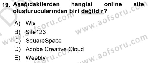 Web Yayıncılığı Araçları Dersi 2023 - 2024 Yılı (Final) Dönem Sonu Sınav Soruları 19. Soru