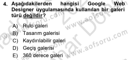 Web Yayıncılığı Araçları Dersi 2023 - 2024 Yılı (Final) Dönem Sonu Sınav Soruları 4. Soru