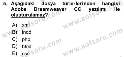 Web Yayıncılığı Araçları Dersi 2023 - 2024 Yılı (Final) Dönem Sonu Sınav Soruları 5. Soru