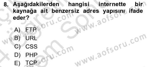 Web Yayıncılığı Araçları Dersi 2023 - 2024 Yılı (Final) Dönem Sonu Sınav Soruları 8. Soru