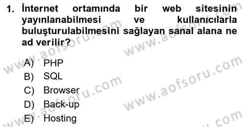 Web Yayıncılığı Araçları Dersi 2023 - 2024 Yılı Yaz Okulu Sınav Soruları 1. Soru