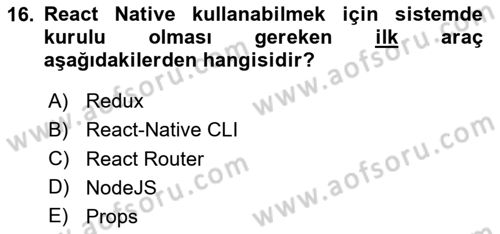 Web Yayıncılığı Araçları Dersi 2023 - 2024 Yılı Yaz Okulu Sınav Soruları 16. Soru