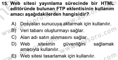 Web Yayıncılığı Araçları Dersi 2024 - 2025 Yılı (Vize) Ara Sınav Soruları 15. Soru