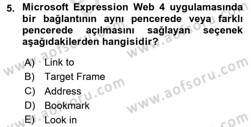 Web Yayıncılığı Araçları Dersi 2024 - 2025 Yılı (Final) Dönem Sonu Sınav Soruları 5. Soru