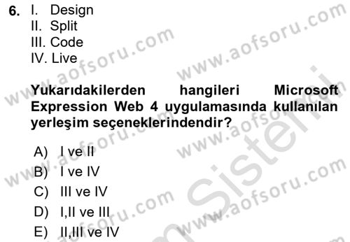 Web Yayıncılığı Araçları Dersi 2024 - 2025 Yılı (Final) Dönem Sonu Sınav Soruları 6. Soru
