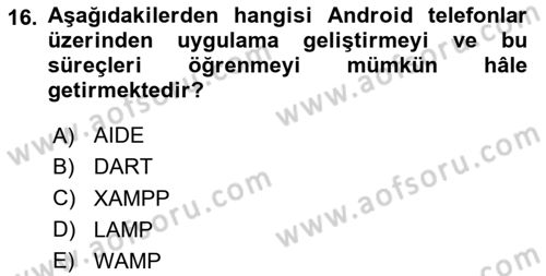 Web Yayıncılığı Araçları Dersi 2024 - 2025 Yılı Yaz Okulu Sınav Soruları 16. Soru