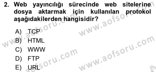 Web Yayıncılığı Araçları Dersi 2024 - 2025 Yılı Yaz Okulu Sınav Soruları 2. Soru