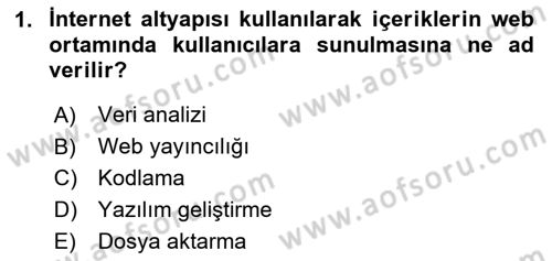 Web Yayıncılığı Araçları Dersi 2025 - 2026 Yılı (Vize) Ara Sınav Soruları 1. Soru