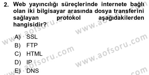 Web Yayıncılığı Araçları Dersi 2025 - 2026 Yılı (Vize) Ara Sınav Soruları 2. Soru