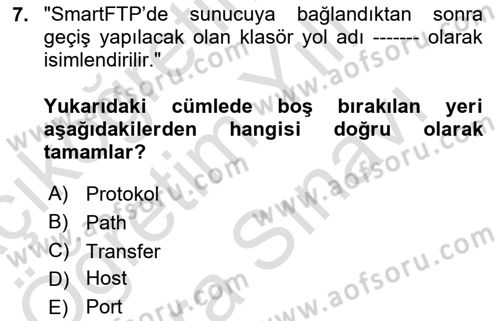 Web Yayıncılığı Araçları Dersi 2025 - 2026 Yılı (Vize) Ara Sınav Soruları 7. Soru