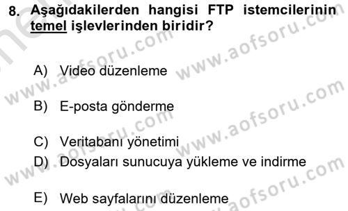 Web Yayıncılığı Araçları Dersi 2025 - 2026 Yılı (Vize) Ara Sınav Soruları 8. Soru