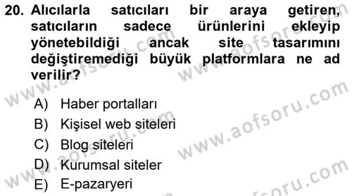 Web Yayıncılığı Araçları Dersi 2025 - 2026 Yılı (Final) Dönem Sonu Sınav Soruları 20. Soru
