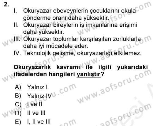 Web Okuryazarlığı Dersi 2017 - 2018 Yılı 3 Ders Sınav Soruları 2. Soru