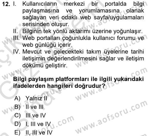 Web Okuryazarlığı Dersi 2017 - 2018 Yılı (Vize) Ara Sınav Soruları 12. Soru