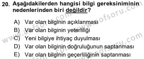 Web Okuryazarlığı Dersi 2017 - 2018 Yılı (Vize) Ara Sınav Soruları 20. Soru