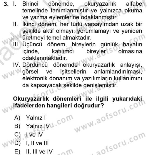 Web Okuryazarlığı Dersi 2017 - 2018 Yılı (Vize) Ara Sınav Soruları 3. Soru