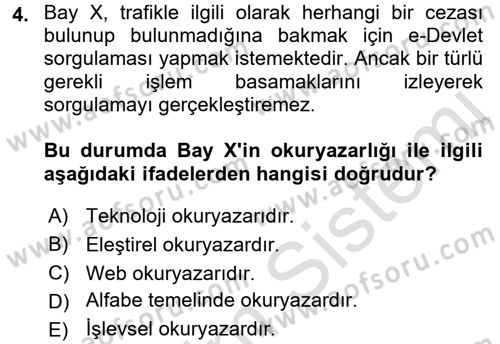 Web Okuryazarlığı Dersi 2017 - 2018 Yılı (Vize) Ara Sınav Soruları 4. Soru
