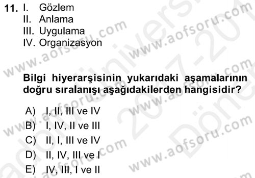 Web Okuryazarlığı Dersi 2017 - 2018 Yılı (Final) Dönem Sonu Sınav Soruları 11. Soru