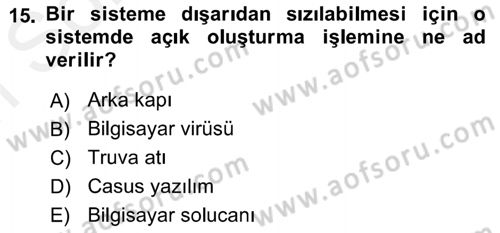 Web Okuryazarlığı Dersi 2017 - 2018 Yılı (Final) Dönem Sonu Sınav Soruları 15. Soru