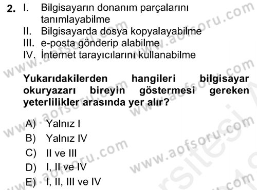 Web Okuryazarlığı Dersi 2017 - 2018 Yılı (Final) Dönem Sonu Sınav Soruları 2. Soru